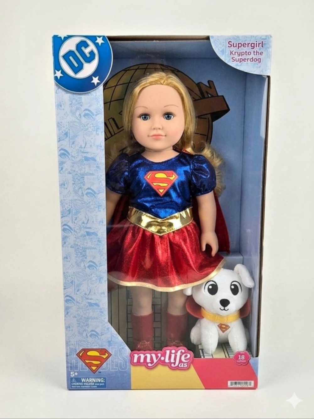 My Life As DC Supergirl and Krypto the Superdog 18-Inch Doll Set Doll & Pet in